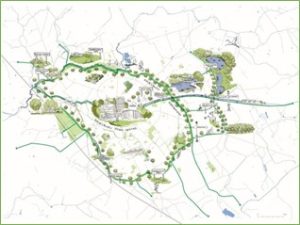 Aylesbury Gardenway, illustrated concept sketch from Aylesbury Garden Town Masterplan July 2020 ©